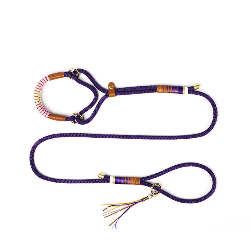 Hand-knitted Braided Rope No Pull Dog Training All in One Leash