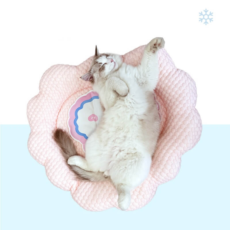 Cama de gato com sensação fresca de nuvem de sorvete