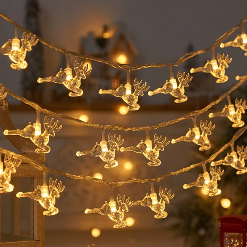أضواء LED عيد الميلاد الرنة و ندفة الثلج USB سلسلة أضواء