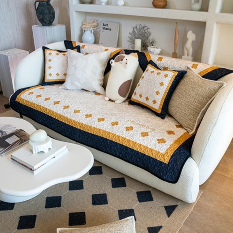 Leichter Luxus-Sofabezug aus Baumwolle, kratzfest, Möbelschutz, Couchbezug