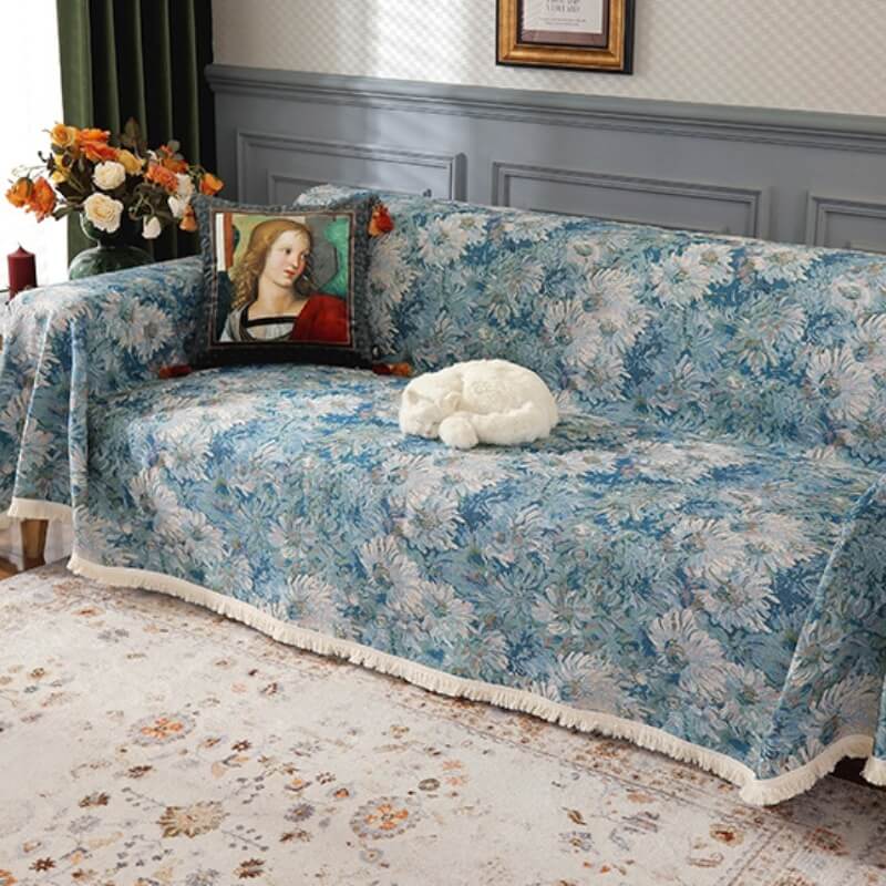 Monet Garden Garn gefärbter Sofa-Sofa-Schutzbezug