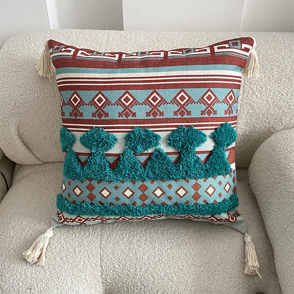 Almofada decorativa de inspiração marroquina com borla