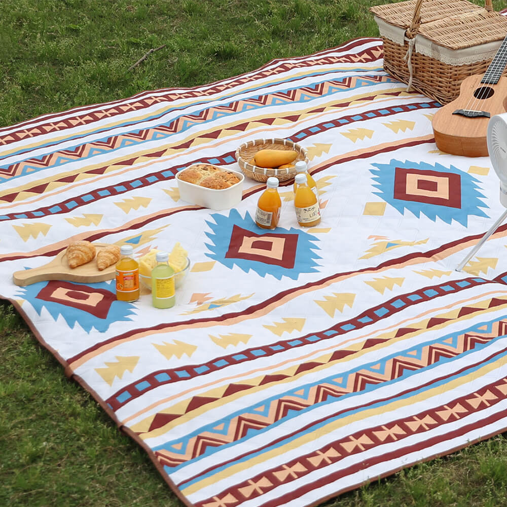 Moroccan Outdoor Ultrasonic Waterproof Foldable Picnic Mat FunnyFuzzy