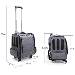 Multipurpose Folding Cat Travel Backpack Pet Trolley Case