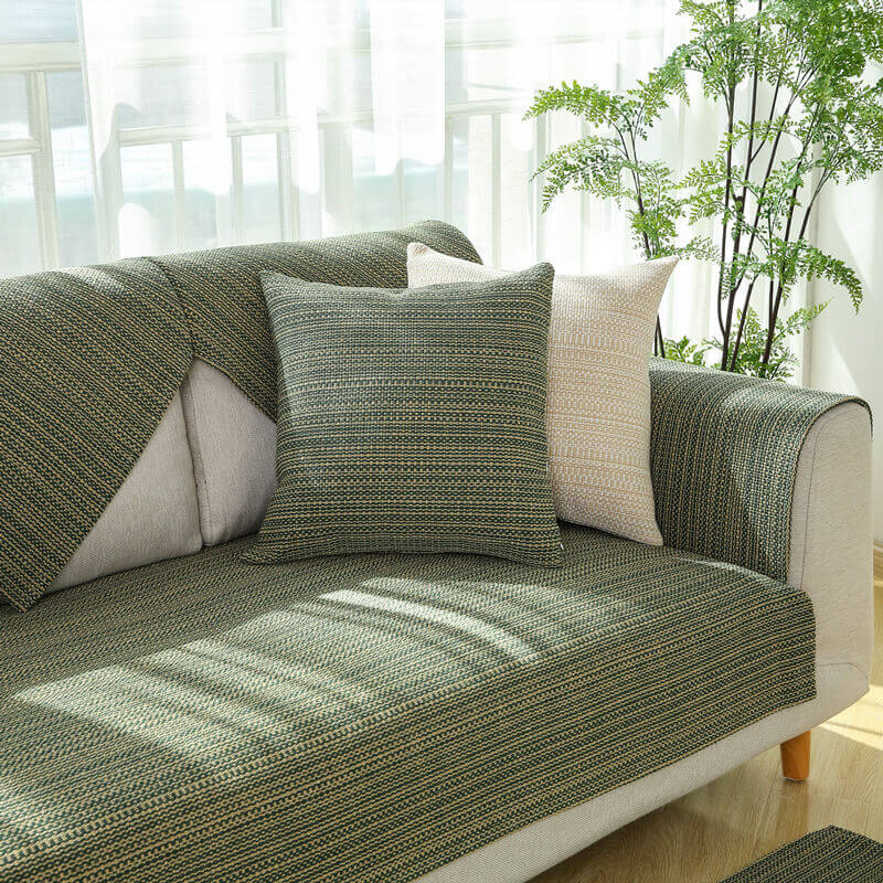 Nature Linen Handwoven Anti-scratch Couch Cover
