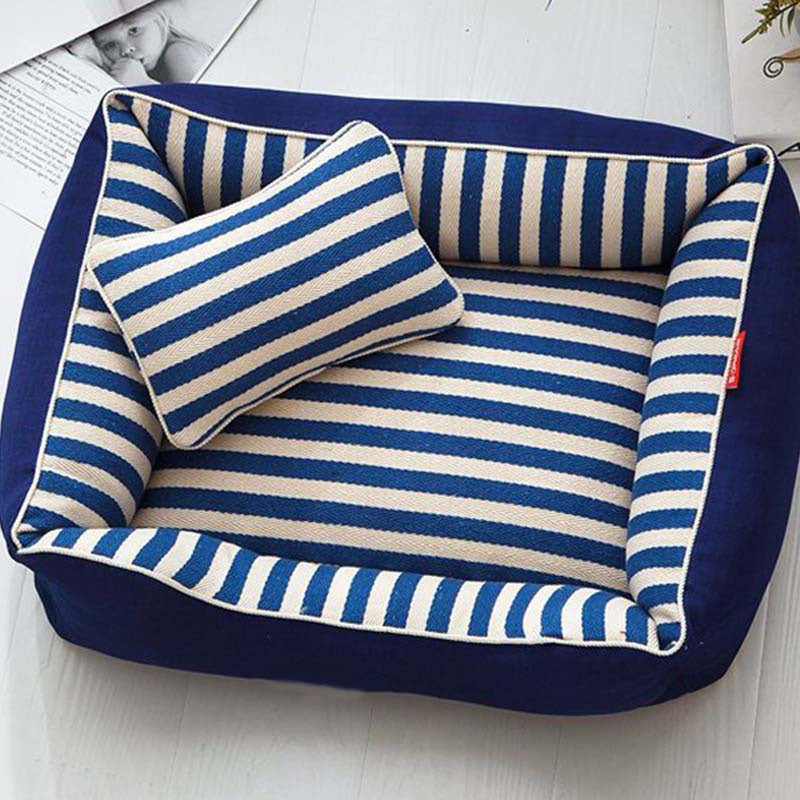 Navy Blue Medium Large Dog Pillow Bed