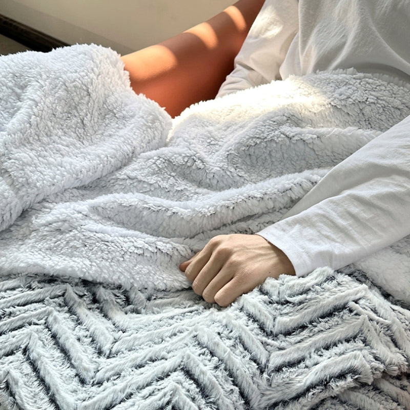 Plush Double Layer Blanket Pet Throw Blanket Human Blanket