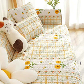 Bedruckter, kratzfester Möbelschutz-Couchbezug aus reiner Baumwolle