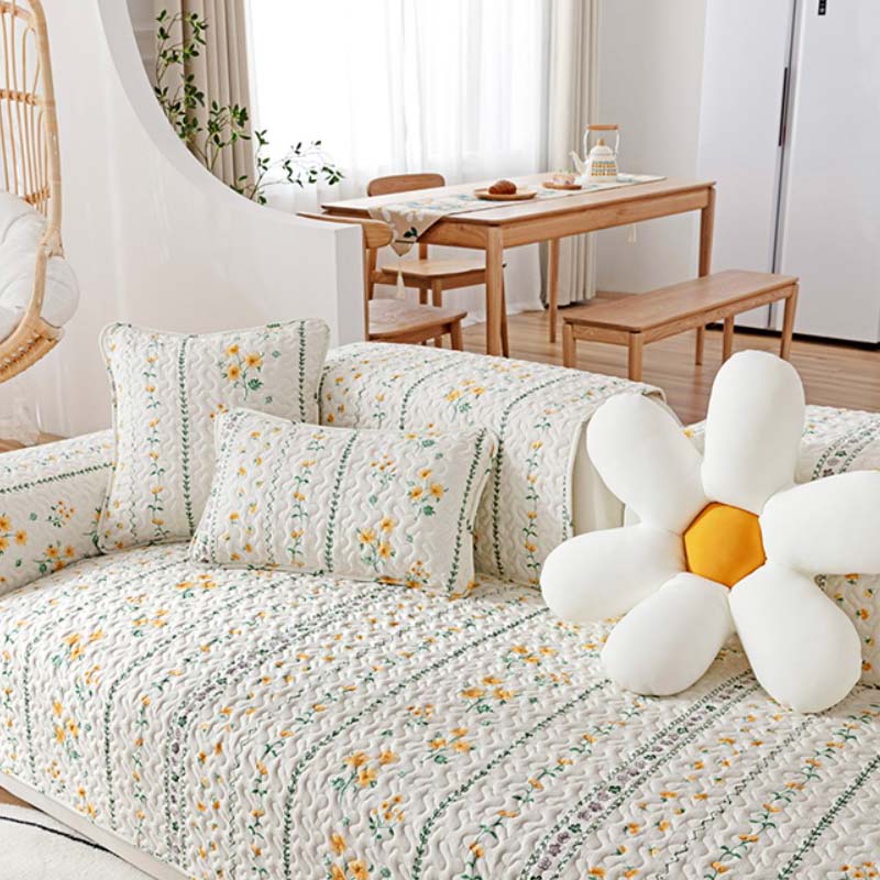 Bedruckter, kratzfester Möbelschutz-Couchbezug aus reiner Baumwolle