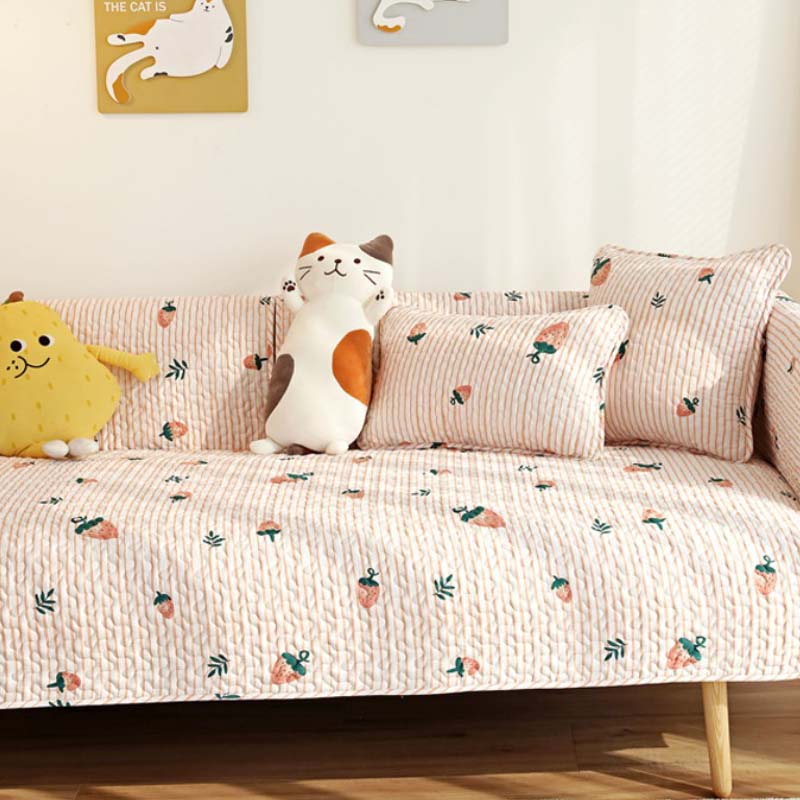 Capa de sofá protetora de móveis anti-riscos de algodão puro impresso