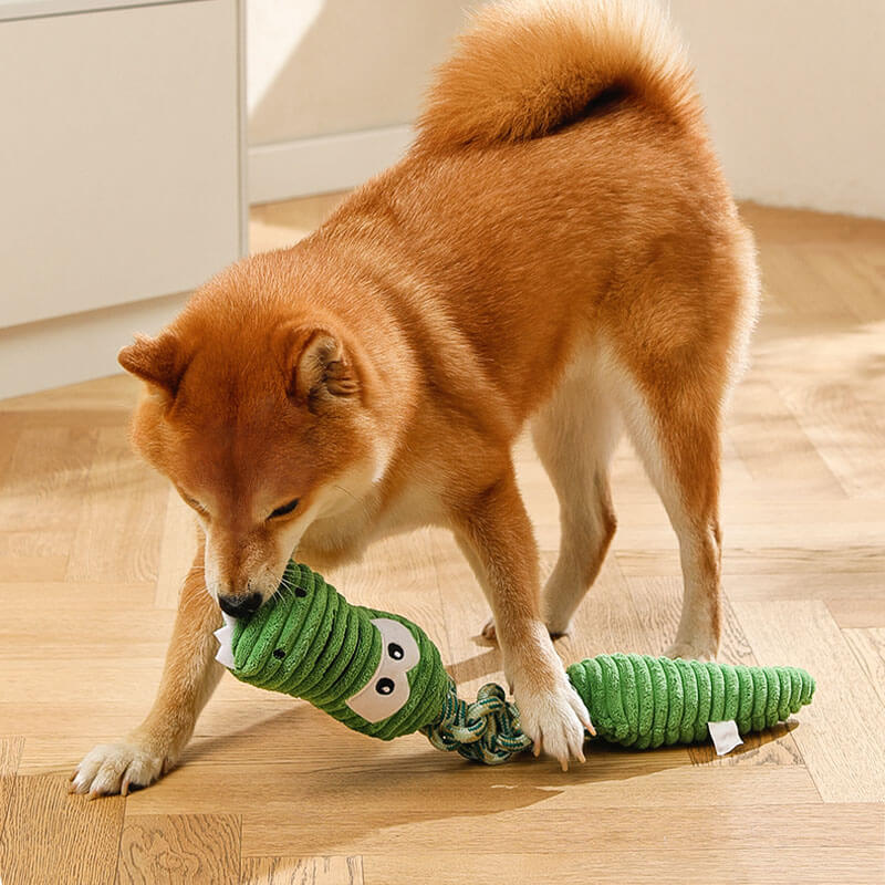 Brinquedo interativo para cachorro com corda estridente - série animal