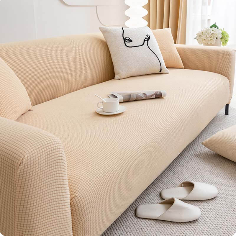 Solid Colour Fleece Furniture Protector Couch Cover - FunnyFuzzy