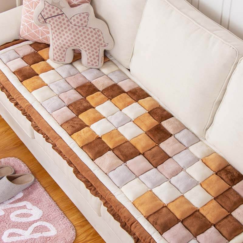  Customer reviews: Funnyfuzzy Cream-Coloured Large Plaid Square  Pet Mat Bed Couch Cover, Funny Fuzzy Couch Cover, Dog Blankets for Large  Dogs, Waterproof Blanket Dog Bed Cover Pet Blanket (Dark Brown,27.6x59.06  in)