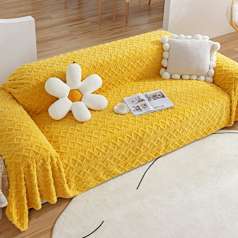 Capa protetora de sofá para móveis de lã de cor sólida