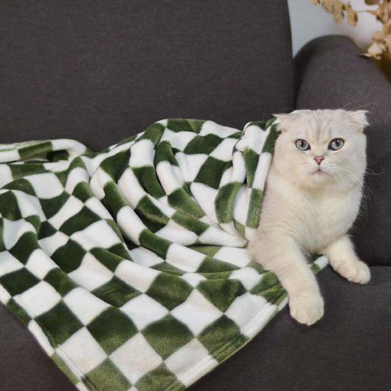 Cobertor elegante de flanela xadrez para animais de estimação Cobertor para cães e gatos