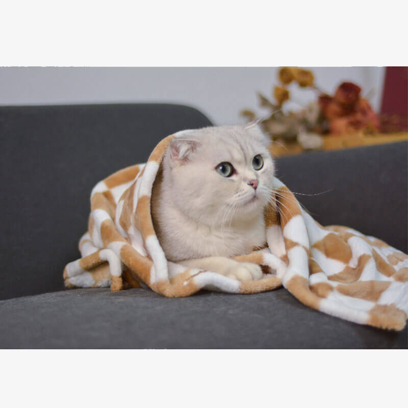Cobertor elegante de flanela xadrez para animais de estimação Cobertor para cães e gatos
