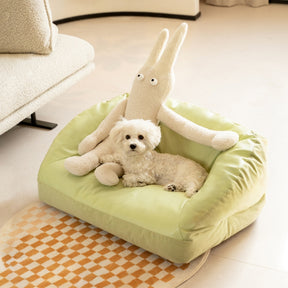 Canapé-lit rafraîchissant en cuir pour chien et chat