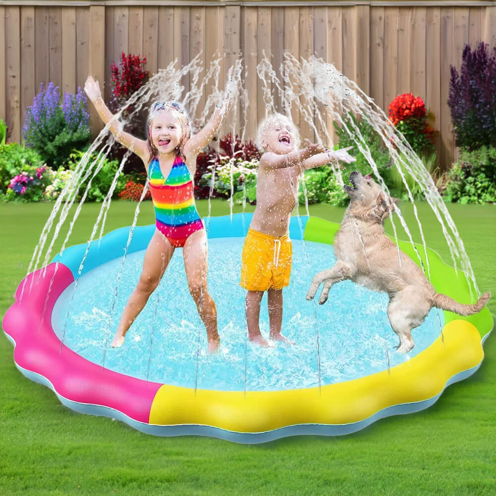 Sommer Outdoor aufblasbare Splash Spielmatte Hund Sprinkler Pad