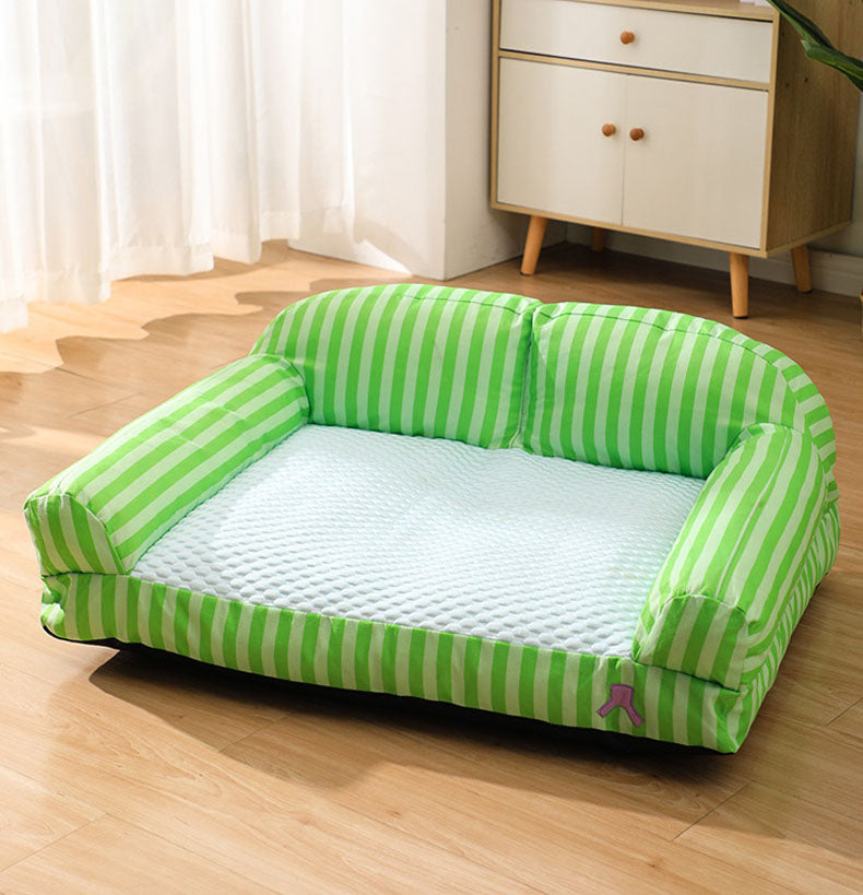 Canapé-lit pour chien lit de refroidissement pour animaux de compagnie Stripe