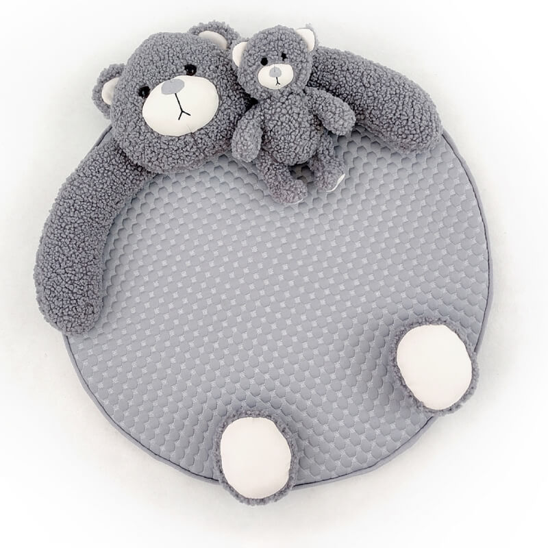 Süße Teddybär-Schlafmatte mit Bärenspielzeug, Hunde- und Katzenbett