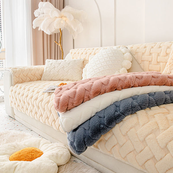 Proteção de sofá com capa de sofá de pelúcia macia e grossa final