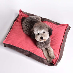 Tapis de couchage pour lit de chien carré aux couleurs contrastées vintage
