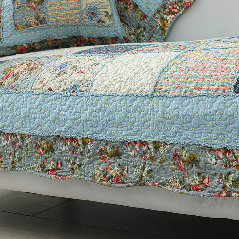Couchbezug aus Baumwolle mit Vintage-Blumenmuster