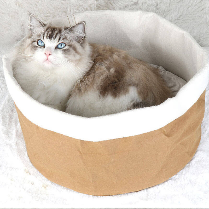 Waschbares Kraftpapier-Katzenkorbbett