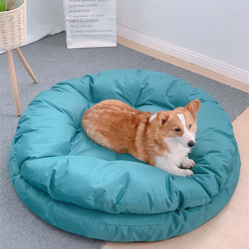 Grand lit pour chien rond en tissu Oxford imperméable