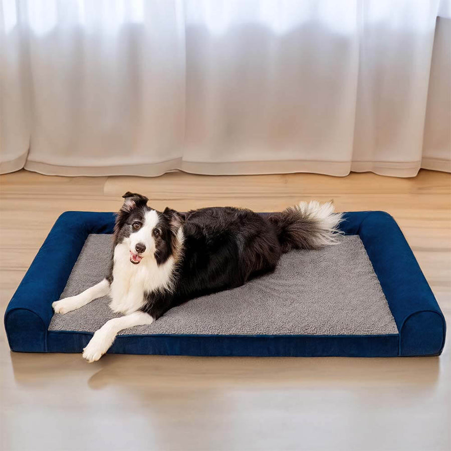 Faux Fleece & Suede Full Support Orthopedic Dog Bed FunnyFuzzy