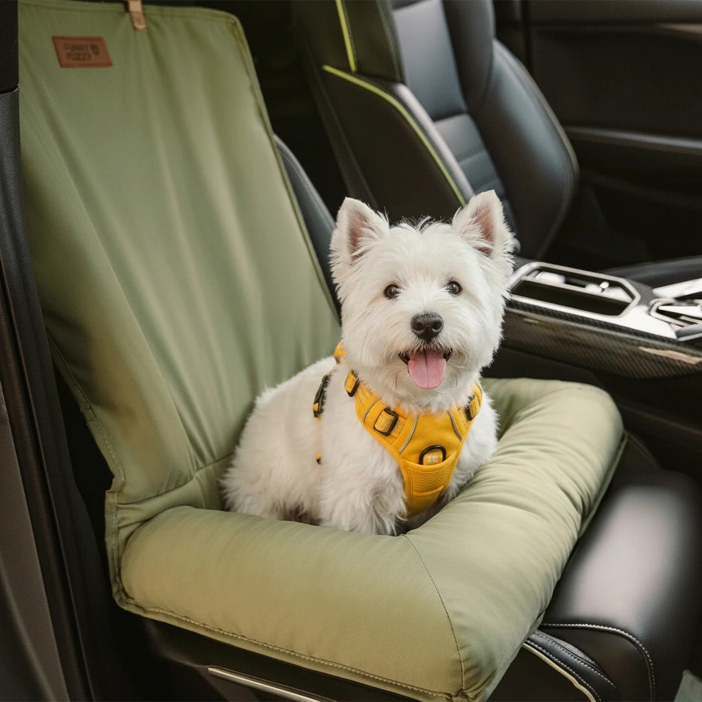 Travel Bolster Safety Back Single Seat Large Dog Car Seat Bed – Chessboard Lounge