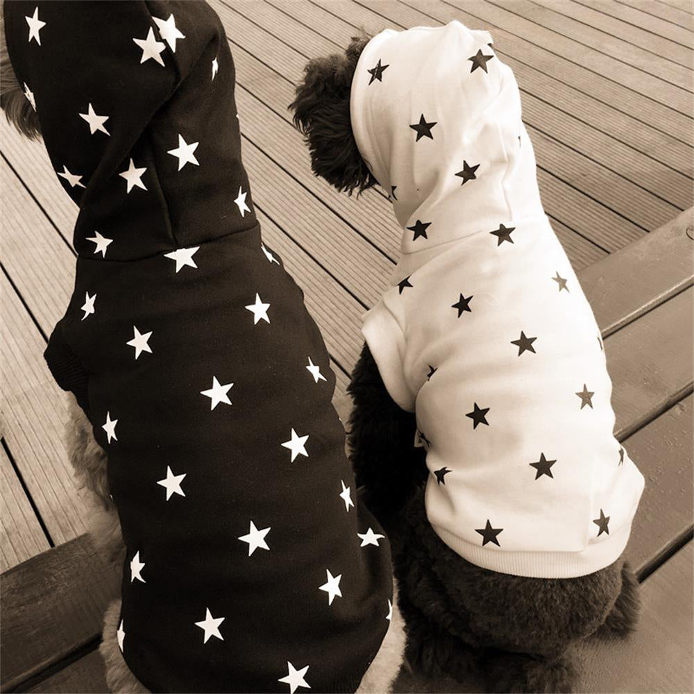 Sudadera con capucha para perro con estampado de estrellas: sudadera cálida y elegante para mascotas