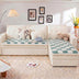 Cubierta de sofá de cama con colmena para mascotas de color cuadrado de color cuadrado de color crema de color crema