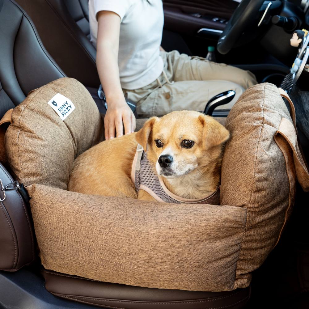 First Class Dog Car Seat Bed Comfortable Secure Travel Bed for Dogs Funny Fuzzy AU