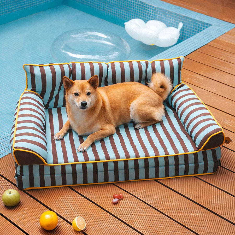 Picture Idea: Stripe Waterproof Foldable Large Dog Sofa Bed