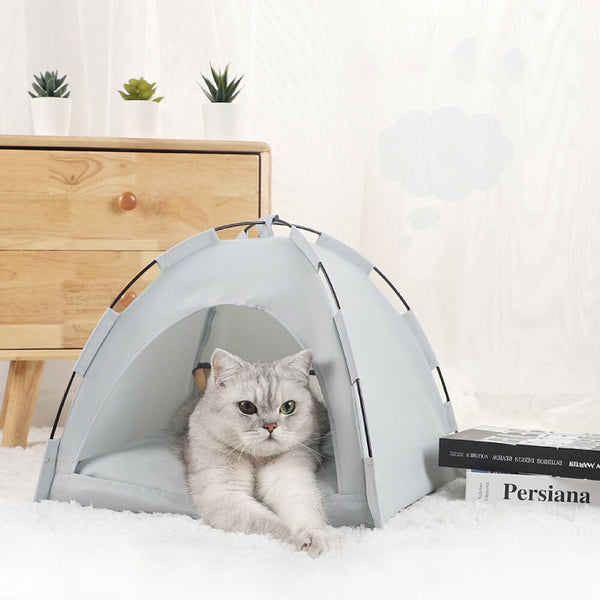 Indoor Camping Foldable Cat Tent Bed - FUNNYFUZZY