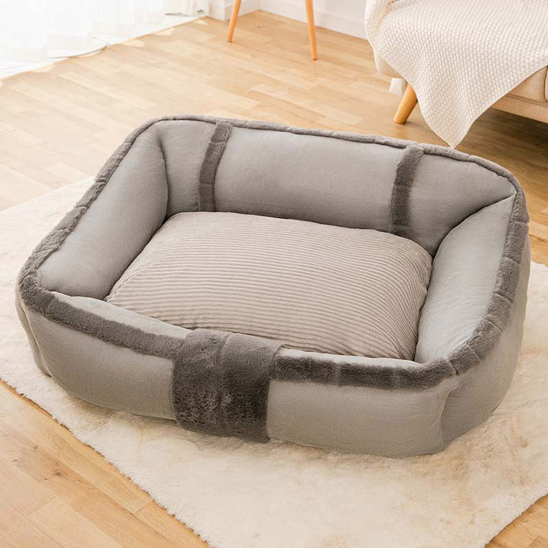 Vintage Large Cozy Calming Sofa Dog Bed