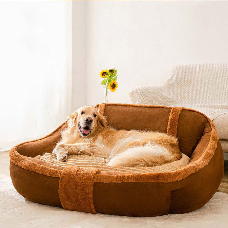 Vintage Large Cozy Calming Sofa Dog Bed