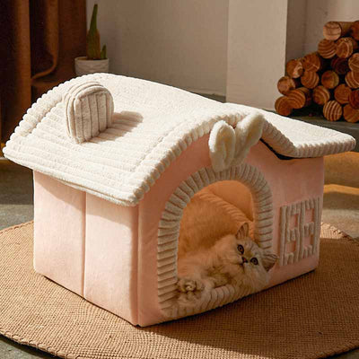 Luxurious Semi-Enclosed Cat Kennel Bed main image 1