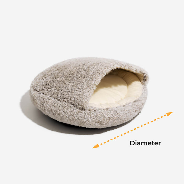 Calming Plush Semi-Enclosed Pet Nest Bed | Cozy & Secure | FunnyFuzzy