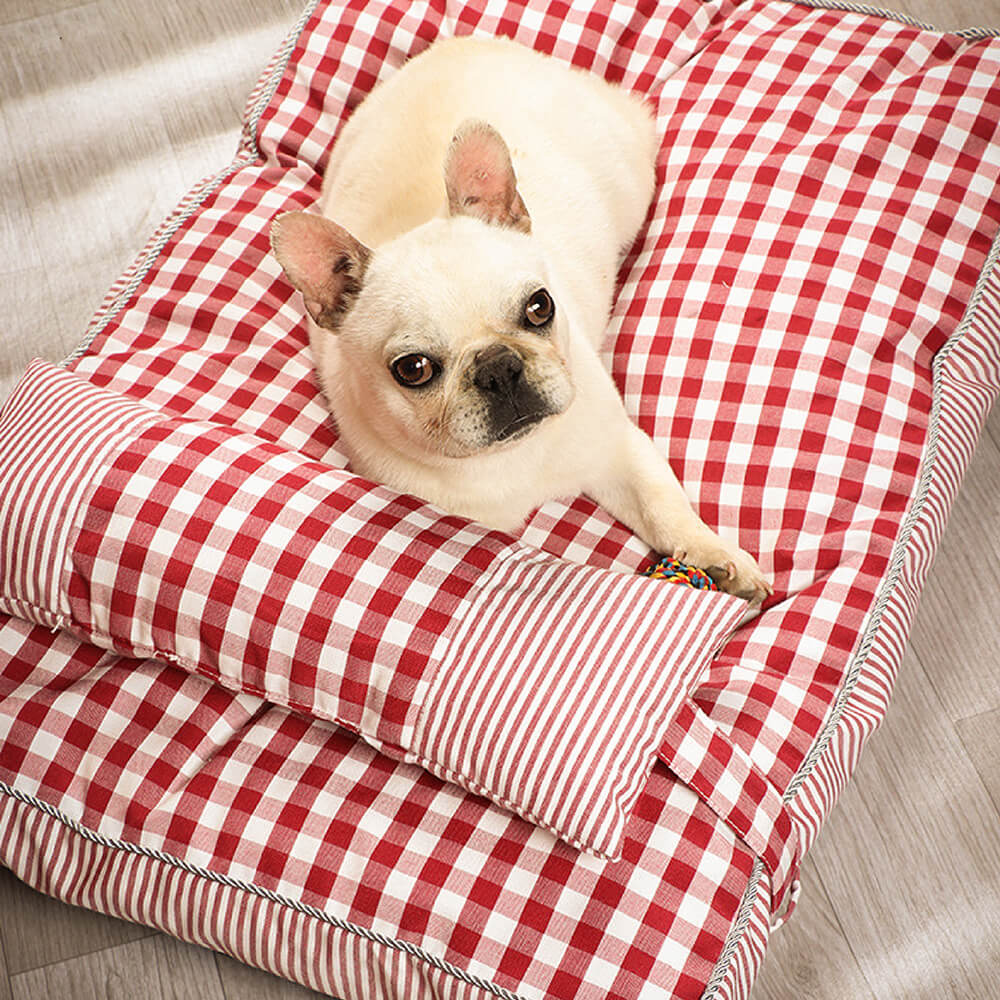 Fashion Checkered Pattern Washable Dog & Cat Bed