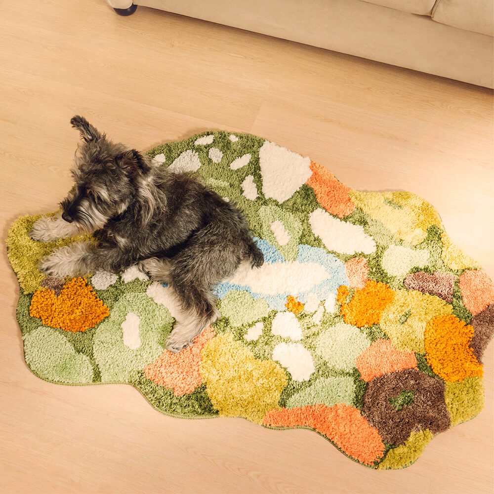 Irregular Natural Plush Carpet Pet Mat Pet Rug
