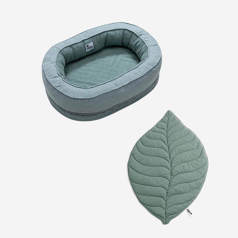 Leaf Shape Dog Blanket With Donut Dog Bed