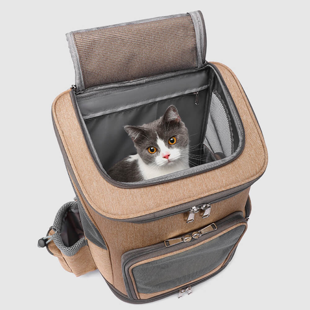 Portable Folding Trolley Universal Wheels Travel Large Pet Carrier Bag Backpack