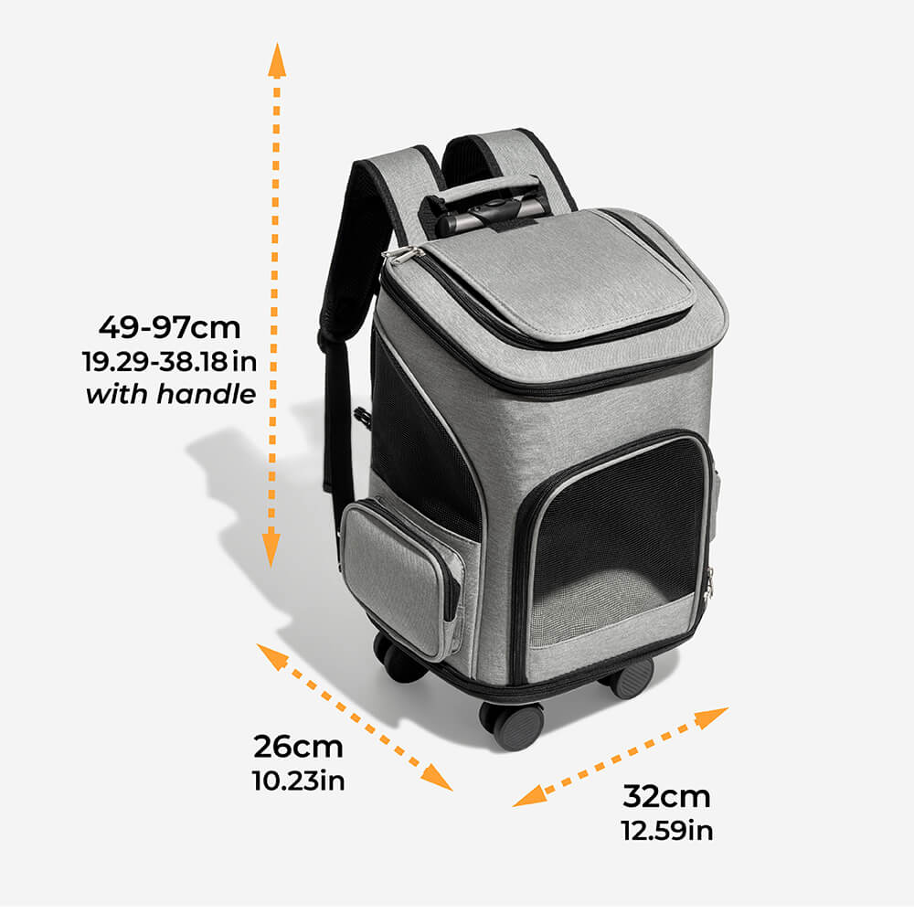 Portable Folding Trolley Universal Wheels Travel Large Pet Carrier Bag Backpack