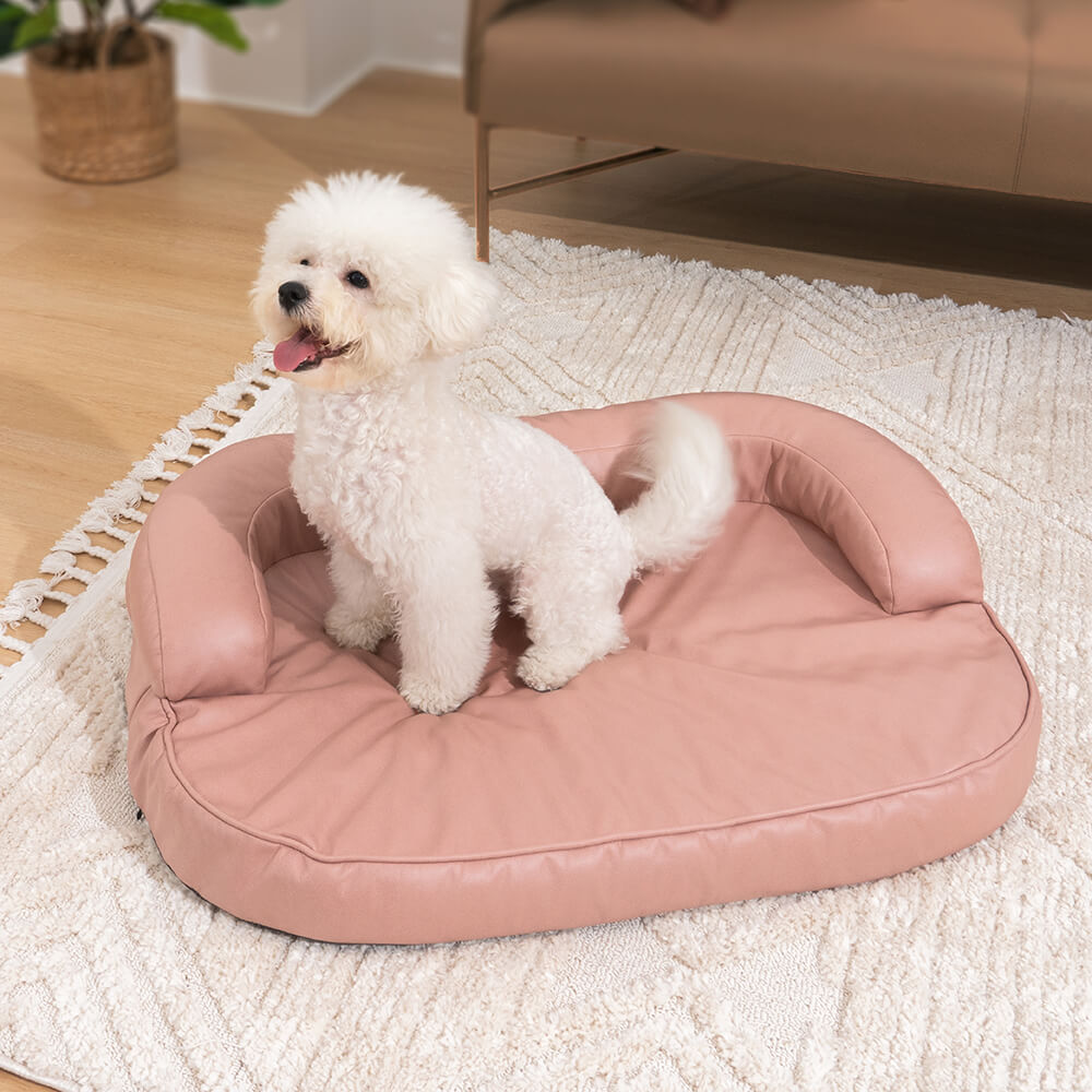 Luxury Leathaire Sofa Scratch-resistant Orthopedic Dog Bed
