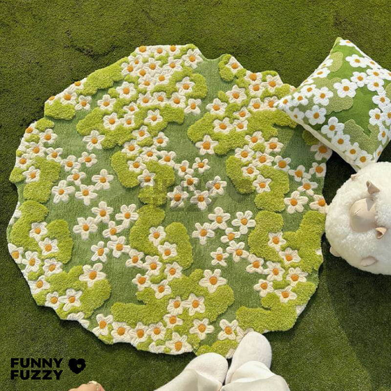 Luxury Hand-Tufted Wool Pet Rug | Soft Moss Rug for Pets