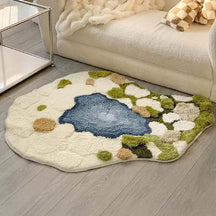 Luxuriöser Moosteppich, handgetuftete Haustiermatte aus Wolle