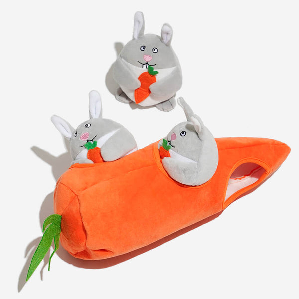 Carrot Shaped Plush Dog Toy, Dog Toy with Squeaker, Toy for Medium Size Dogs,  Cu