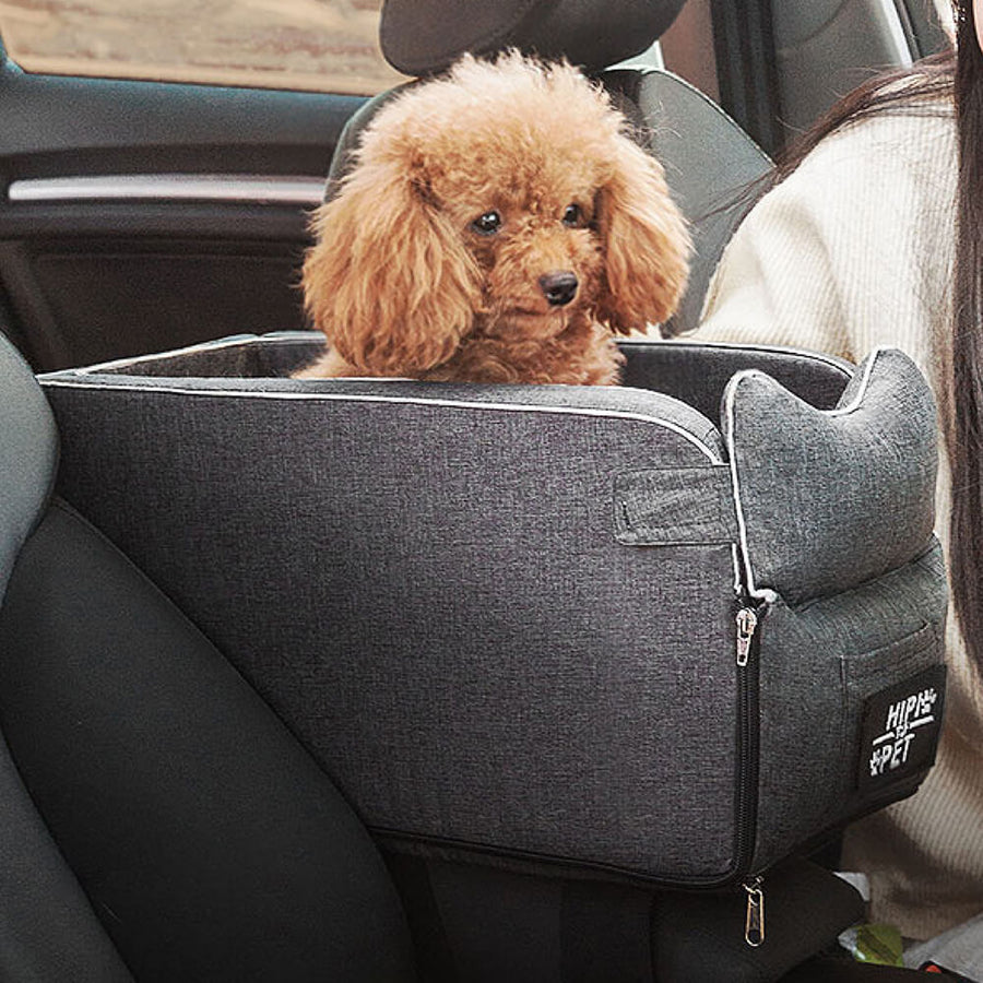 Suede Square Lookout Console Pet Car Seat FunnyFuzzy